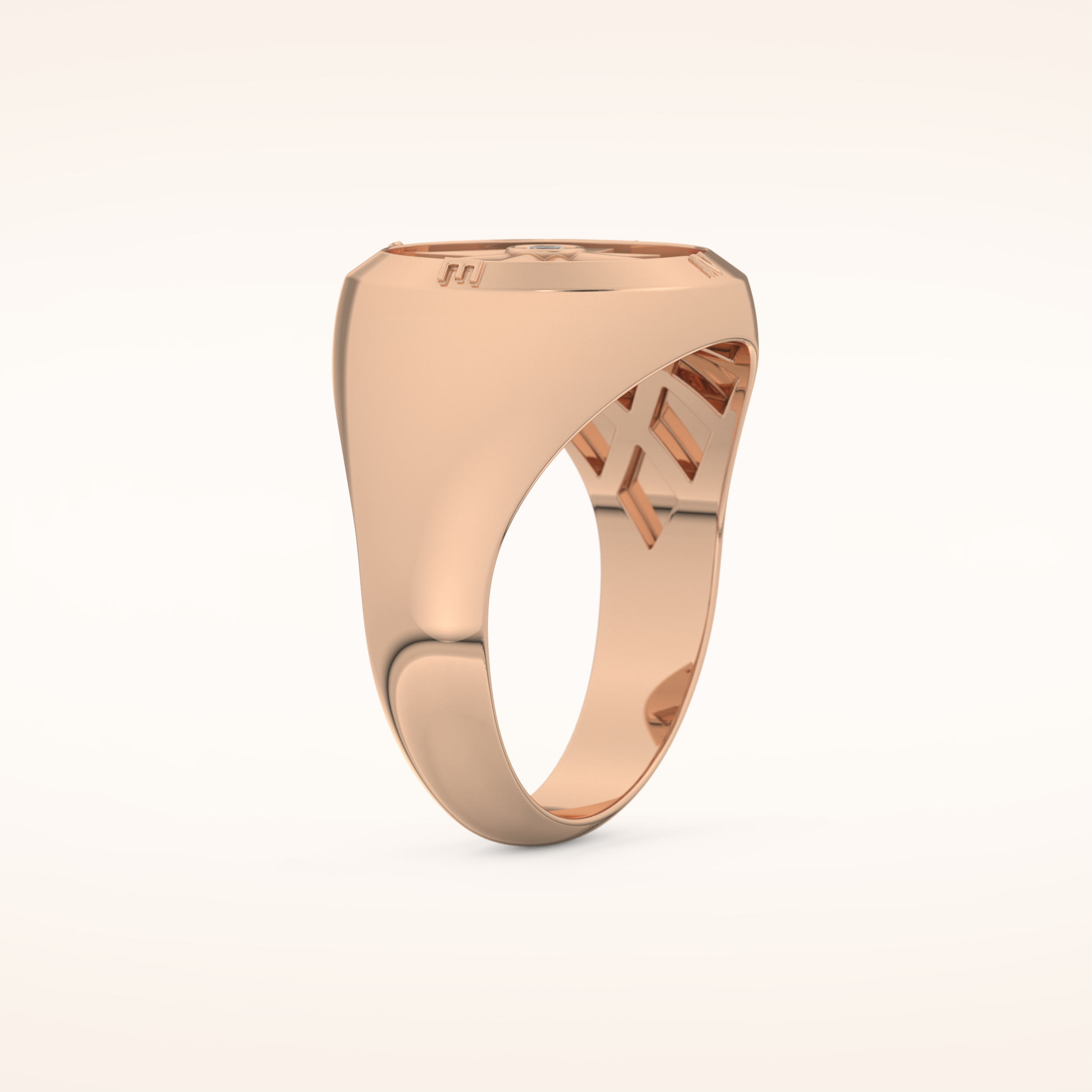 0.04 TCW Round Shaped Moissanite Compass Men's Wedding Band