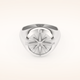 0.04 TCW Round Shaped Moissanite Compass Men's Wedding Band