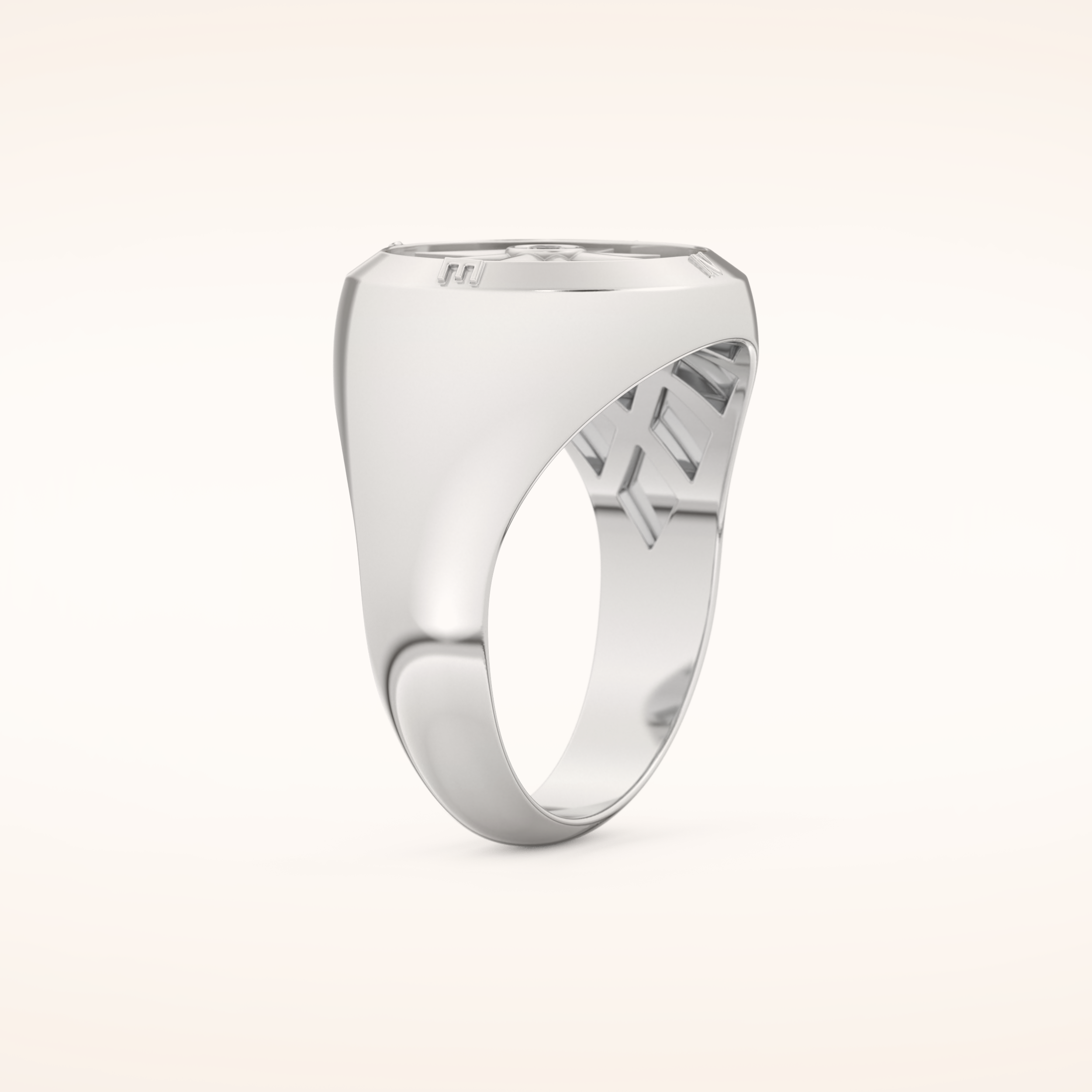 0.04 TCW Round Shaped Moissanite Compass Men's Wedding Band