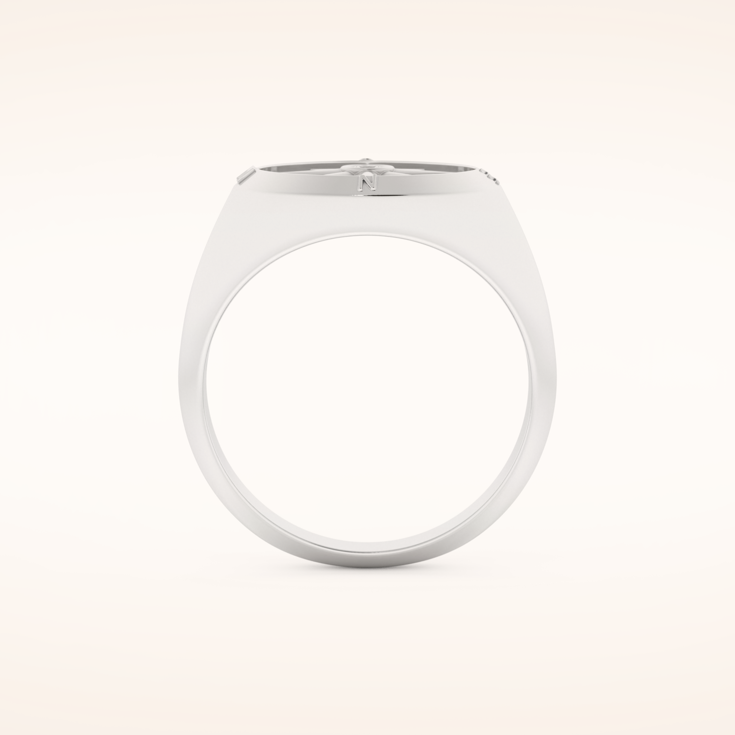 0.04 TCW Round Shaped Moissanite Compass Men's Wedding Band