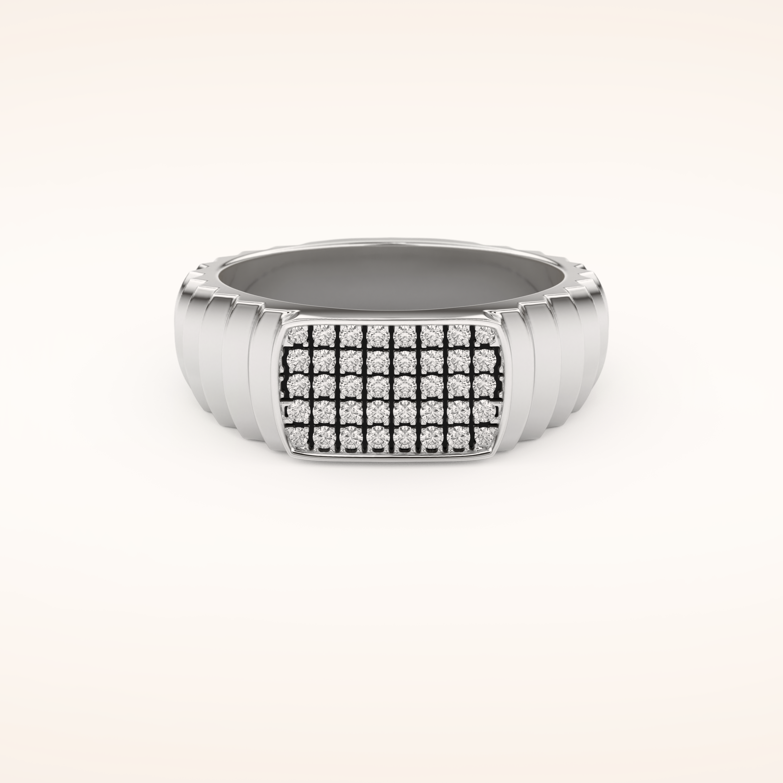 0.191 TCW Round Shaped Moissanite Multi Stone Men's Wedding Band