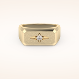 0.06 TCW Round Shaped Moissanite Signet Men's Wedding Band
