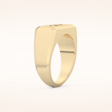 0.06 TCW Round Shaped Moissanite Signet Men's Wedding Band