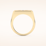 0.06 TCW Round Shaped Moissanite Signet Men's Wedding Band