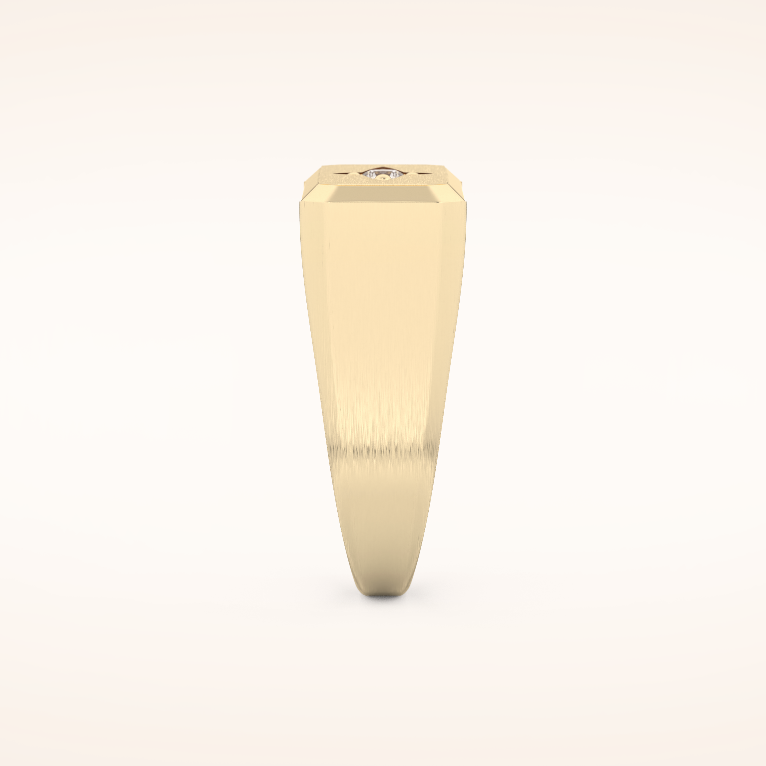 0.06 TCW Round Shaped Moissanite Signet Men's Wedding Band