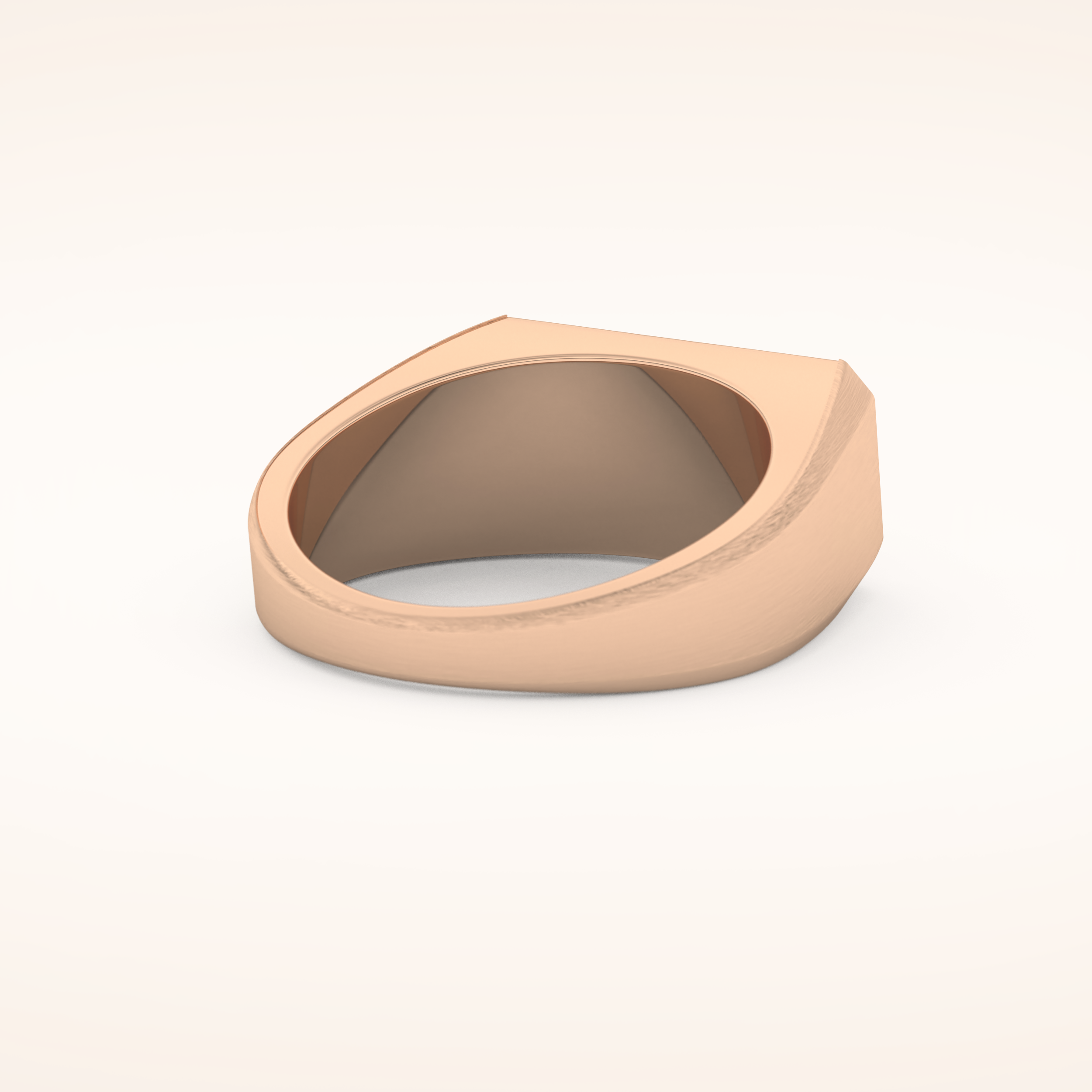 0.06 TCW Round Shaped Moissanite Signet Men's Wedding Band