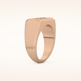 0.06 TCW Round Shaped Moissanite Signet Men's Wedding Band