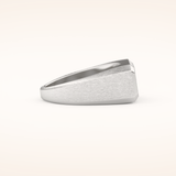 0.06 TCW Round Shaped Moissanite Signet Men's Wedding Band
