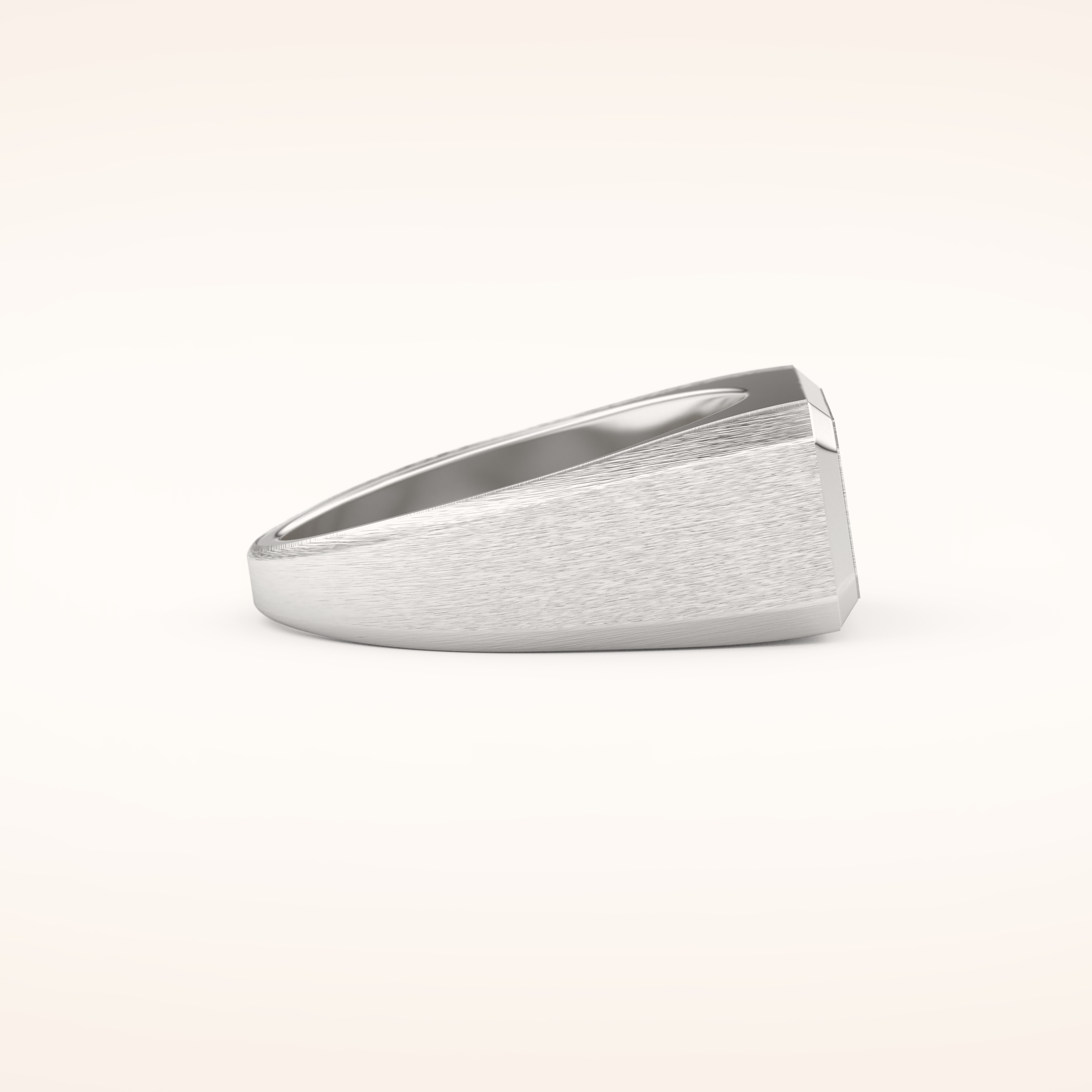 0.06 TCW Round Shaped Moissanite Signet Men's Wedding Band