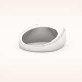 0.06 TCW Round Shaped Moissanite Signet Men's Wedding Band
