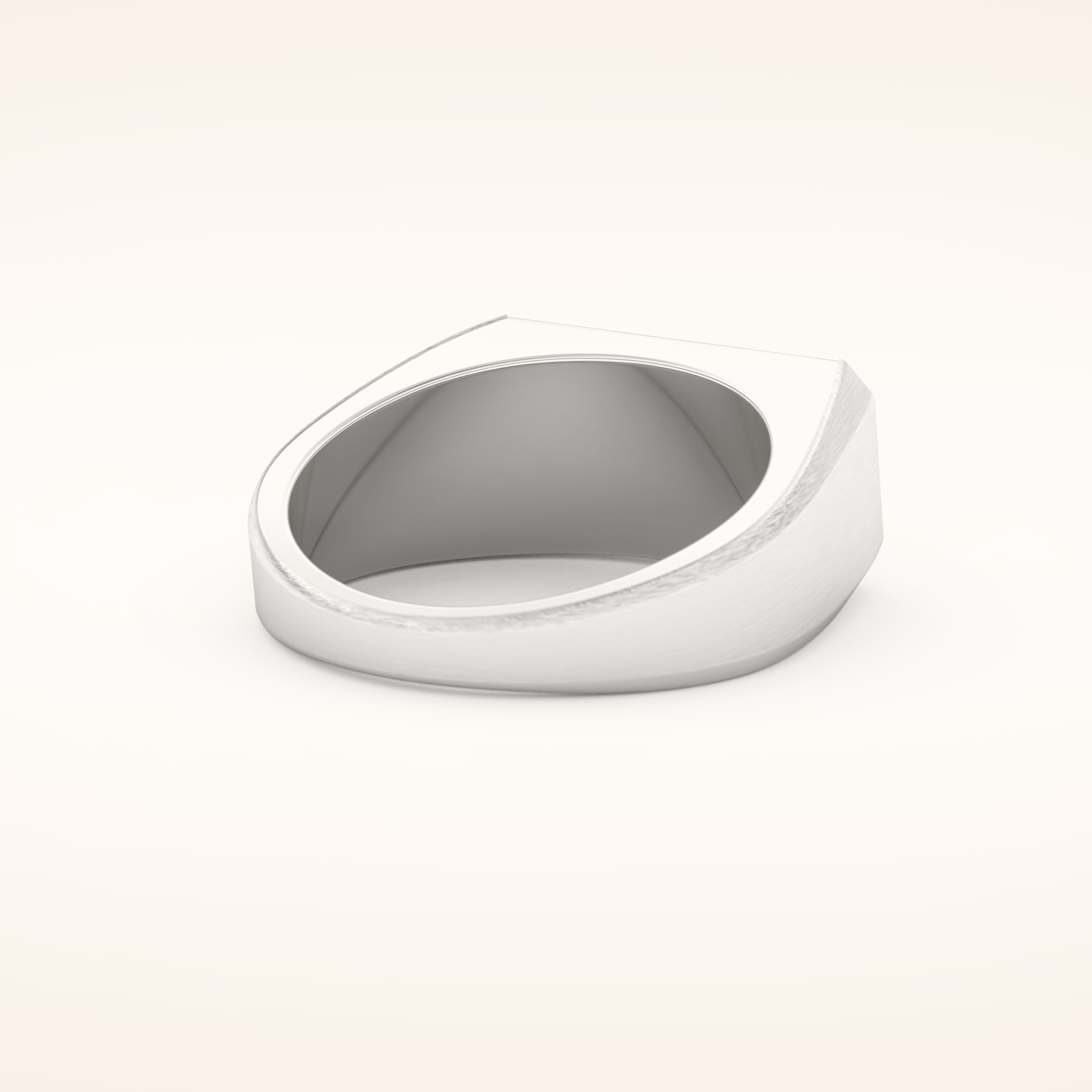 0.06 TCW Round Shaped Moissanite Signet Men's Wedding Band