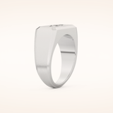 0.06 TCW Round Shaped Moissanite Signet Men's Wedding Band