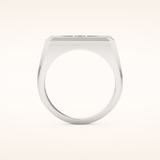0.06 TCW Round Shaped Moissanite Signet Men's Wedding Band
