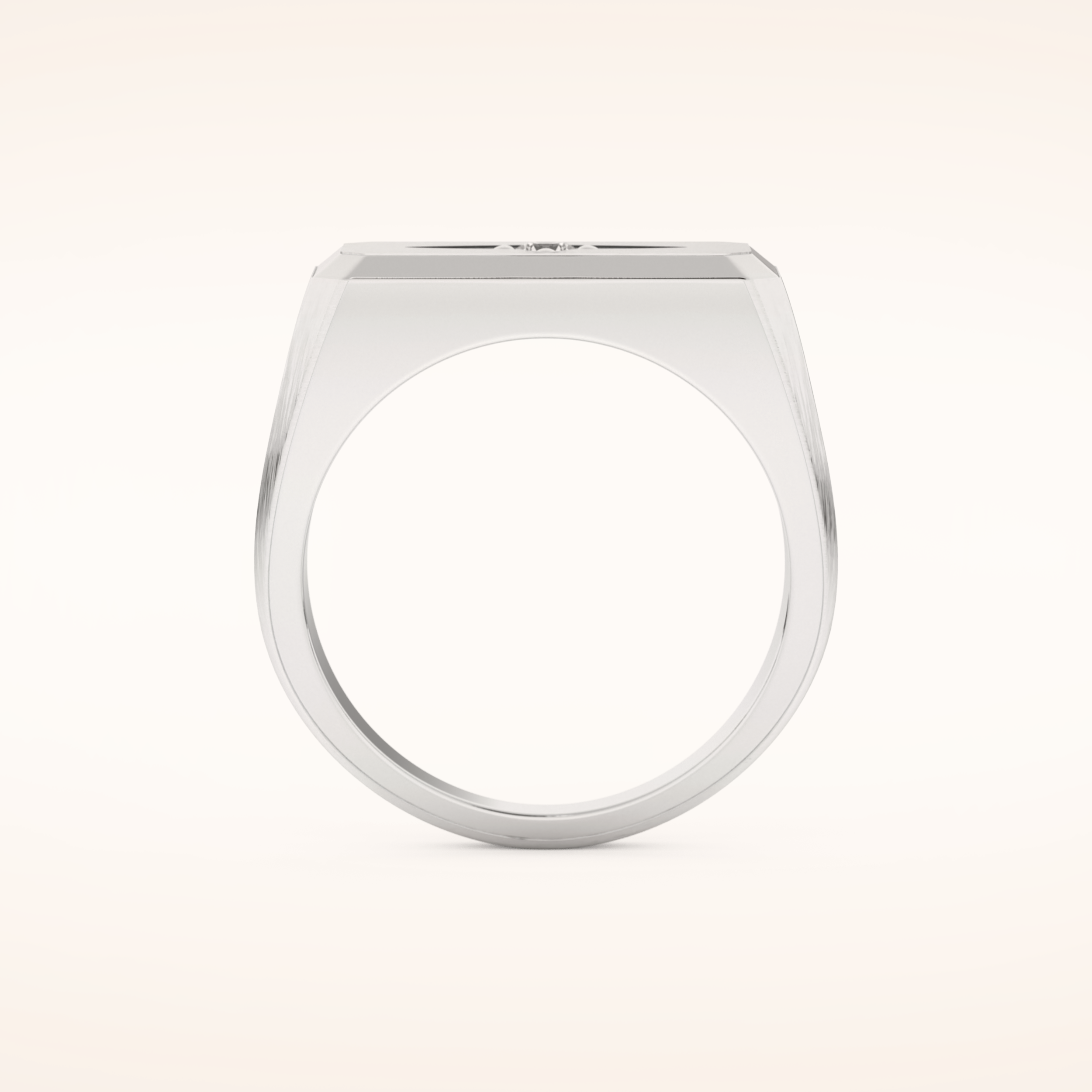 0.06 TCW Round Shaped Moissanite Signet Men's Wedding Band