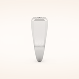 0.06 TCW Round Shaped Moissanite Signet Men's Wedding Band