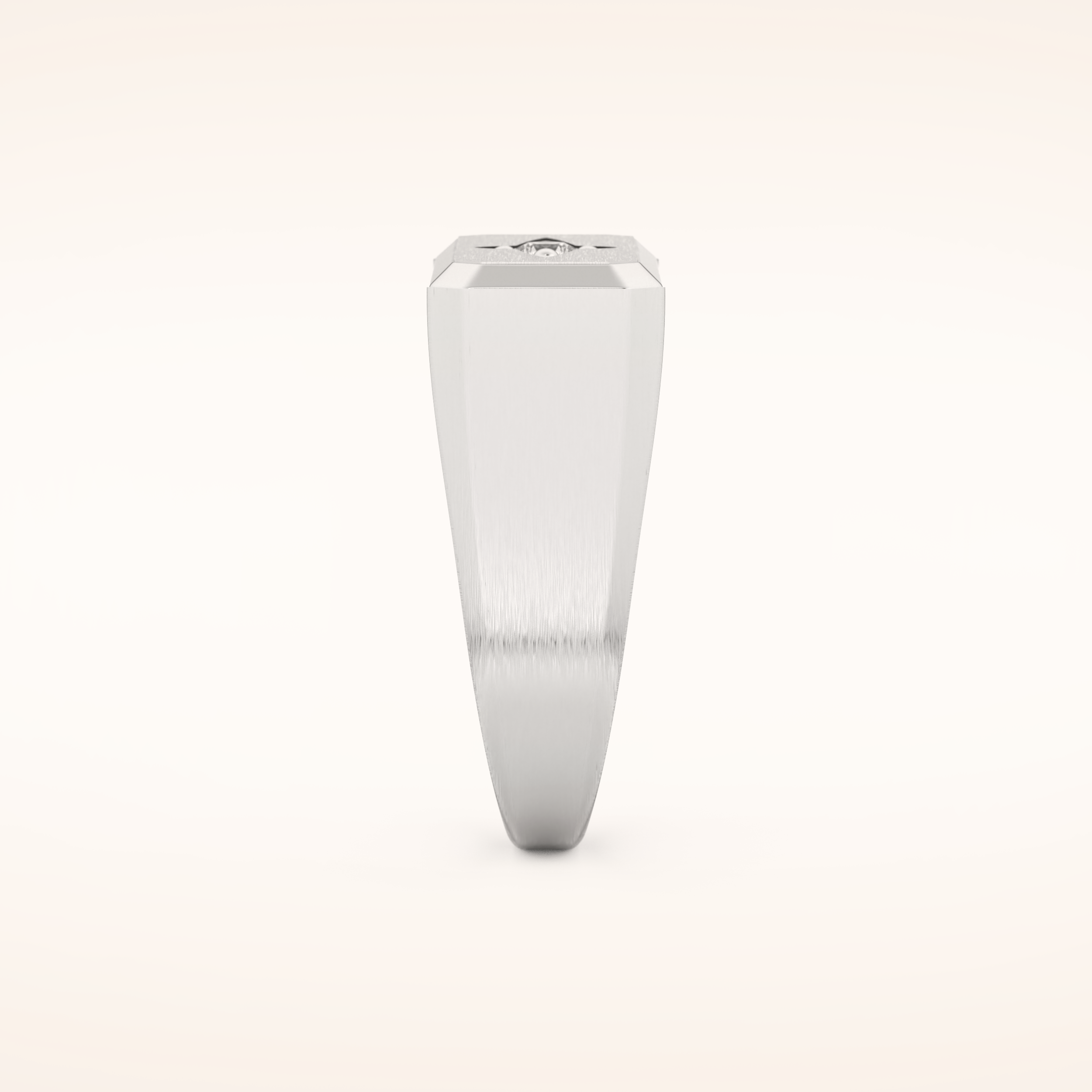 0.06 TCW Round Shaped Moissanite Signet Men's Wedding Band