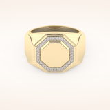 0.18 TCW Round Shaped Moissanite Signet Men's Wedding Band