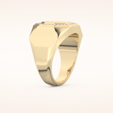 0.18 TCW Round Shaped Moissanite Signet Men's Wedding Band
