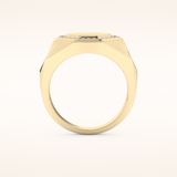 0.18 TCW Round Shaped Moissanite Signet Men's Wedding Band