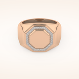 0.18 TCW Round Shaped Moissanite Signet Men's Wedding Band
