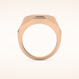 0.18 TCW Round Shaped Moissanite Signet Men's Wedding Band