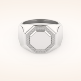 0.18 TCW Round Shaped Moissanite Signet Men's Wedding Band
