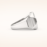 0.18 TCW Round Shaped Moissanite Signet Men's Wedding Band