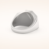 0.18 TCW Round Shaped Moissanite Signet Men's Wedding Band