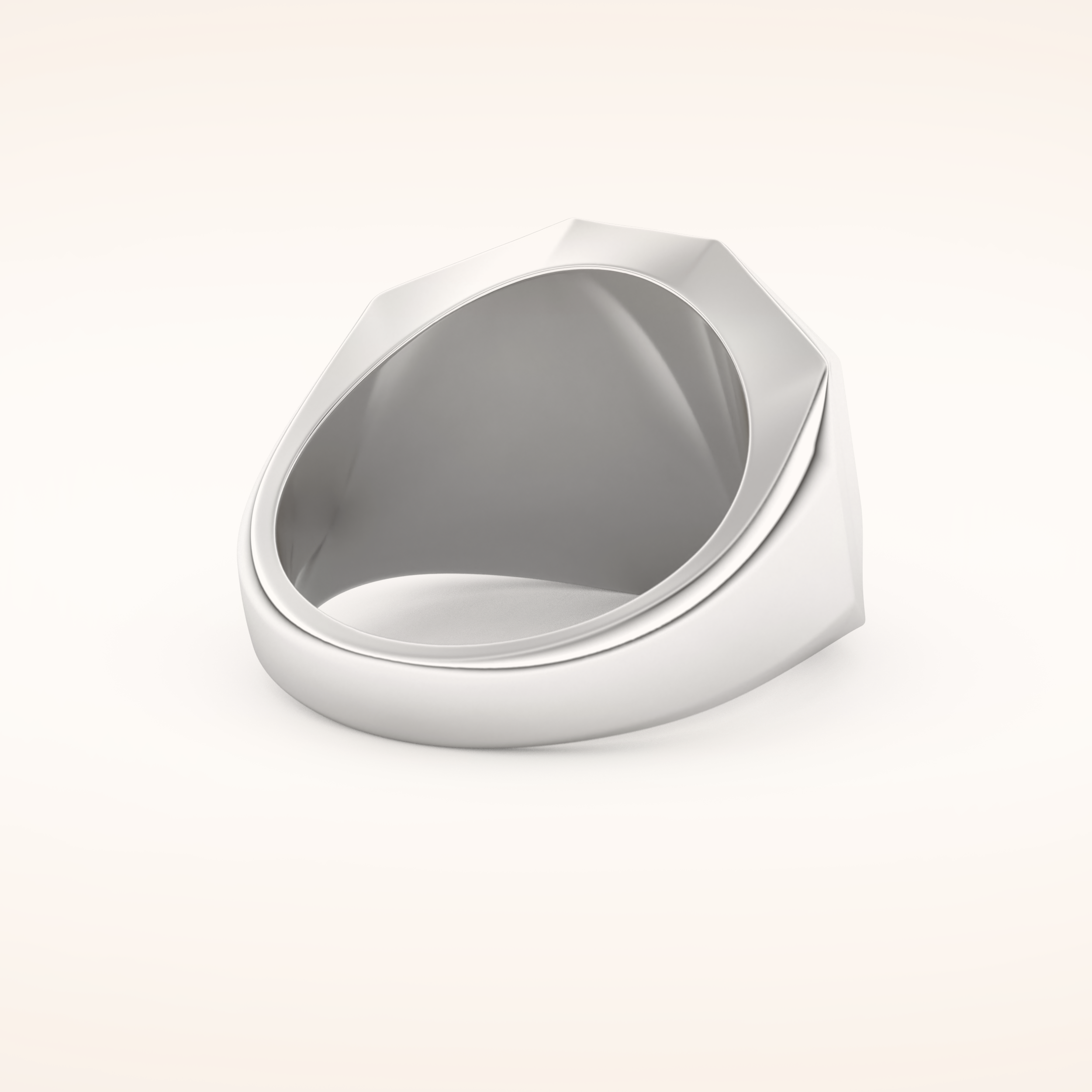 0.18 TCW Round Shaped Moissanite Signet Men's Wedding Band