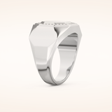 0.18 TCW Round Shaped Moissanite Signet Men's Wedding Band