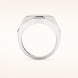 0.18 TCW Round Shaped Moissanite Signet Men's Wedding Band