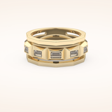 0.67 TCW Baguette Shaped Moissanite Five Stone Men's Wedding Band