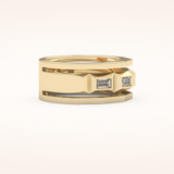 0.67 TCW Baguette Shaped Moissanite Five Stone Men's Wedding Band