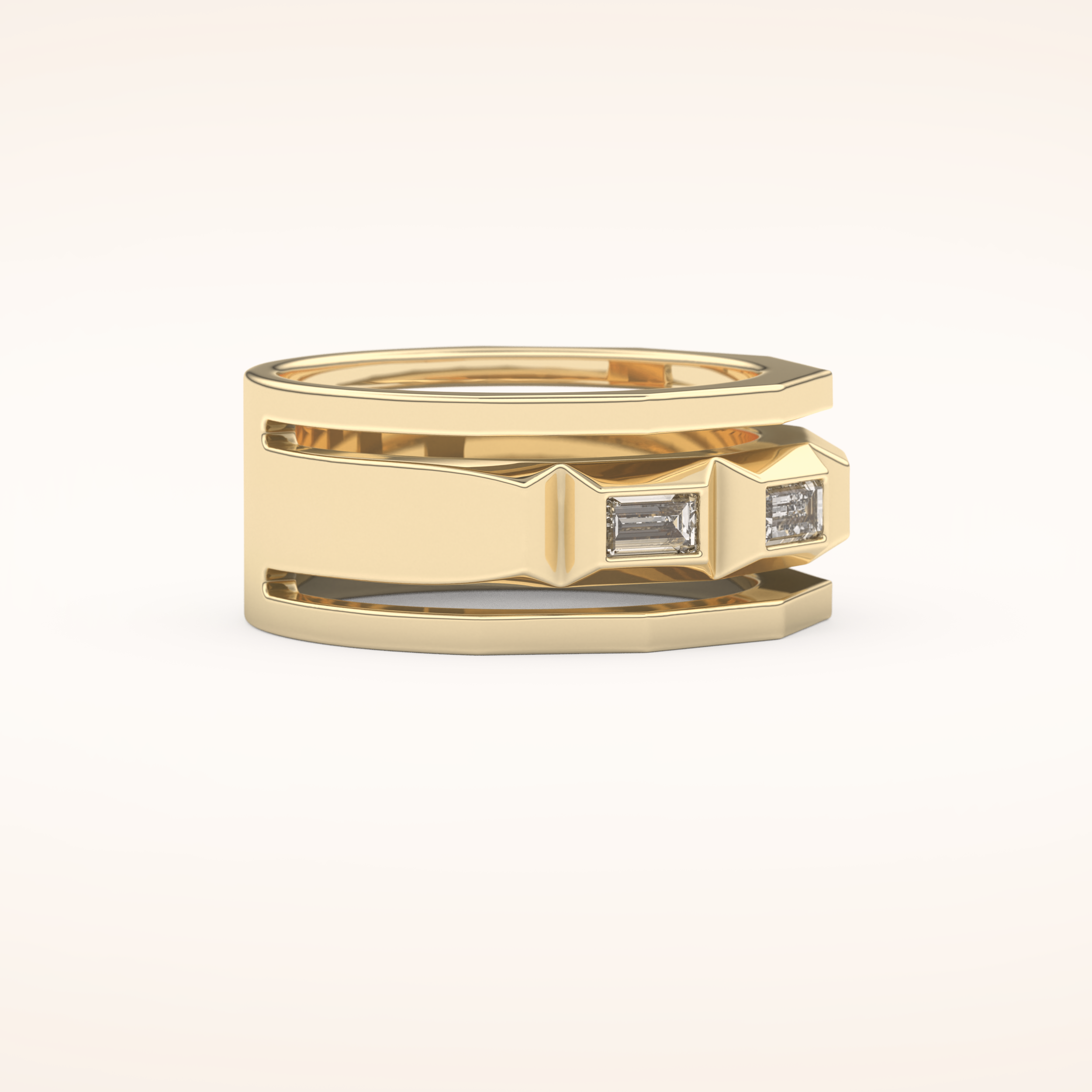 0.67 TCW Baguette Shaped Moissanite Five Stone Men's Wedding Band
