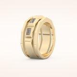 0.67 TCW Baguette Shaped Moissanite Five Stone Men's Wedding Band