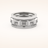 0.67 TCW Baguette Shaped Moissanite Five Stone Men's Wedding Band