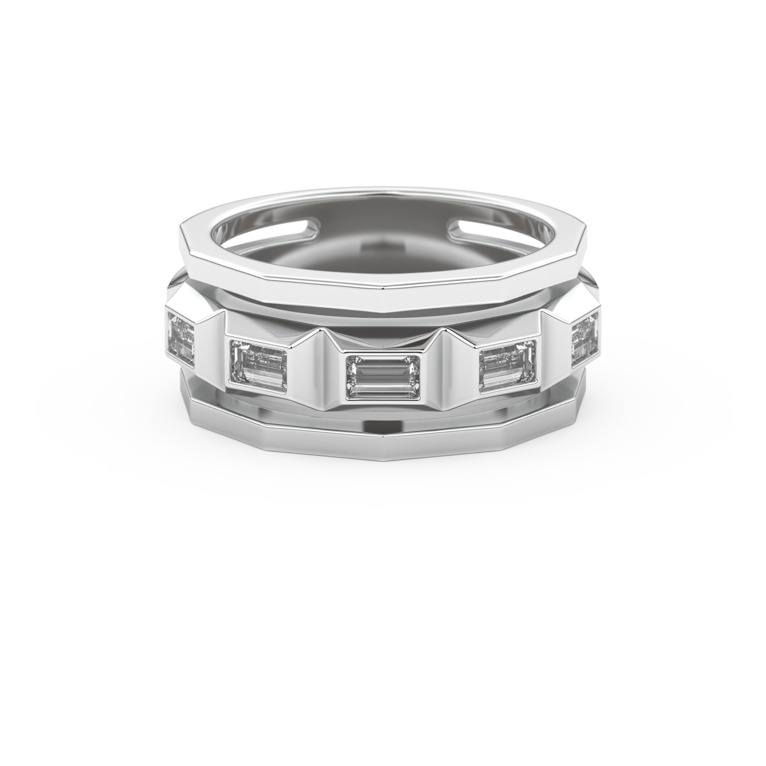 0.67 TCW Baguette Lab Grown Diamond Men's Wedding Band