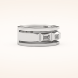 0.67 TCW Baguette Shaped Moissanite Five Stone Men's Wedding Band