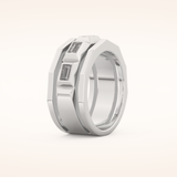 0.67 TCW Baguette Shaped Moissanite Five Stone Men's Wedding Band