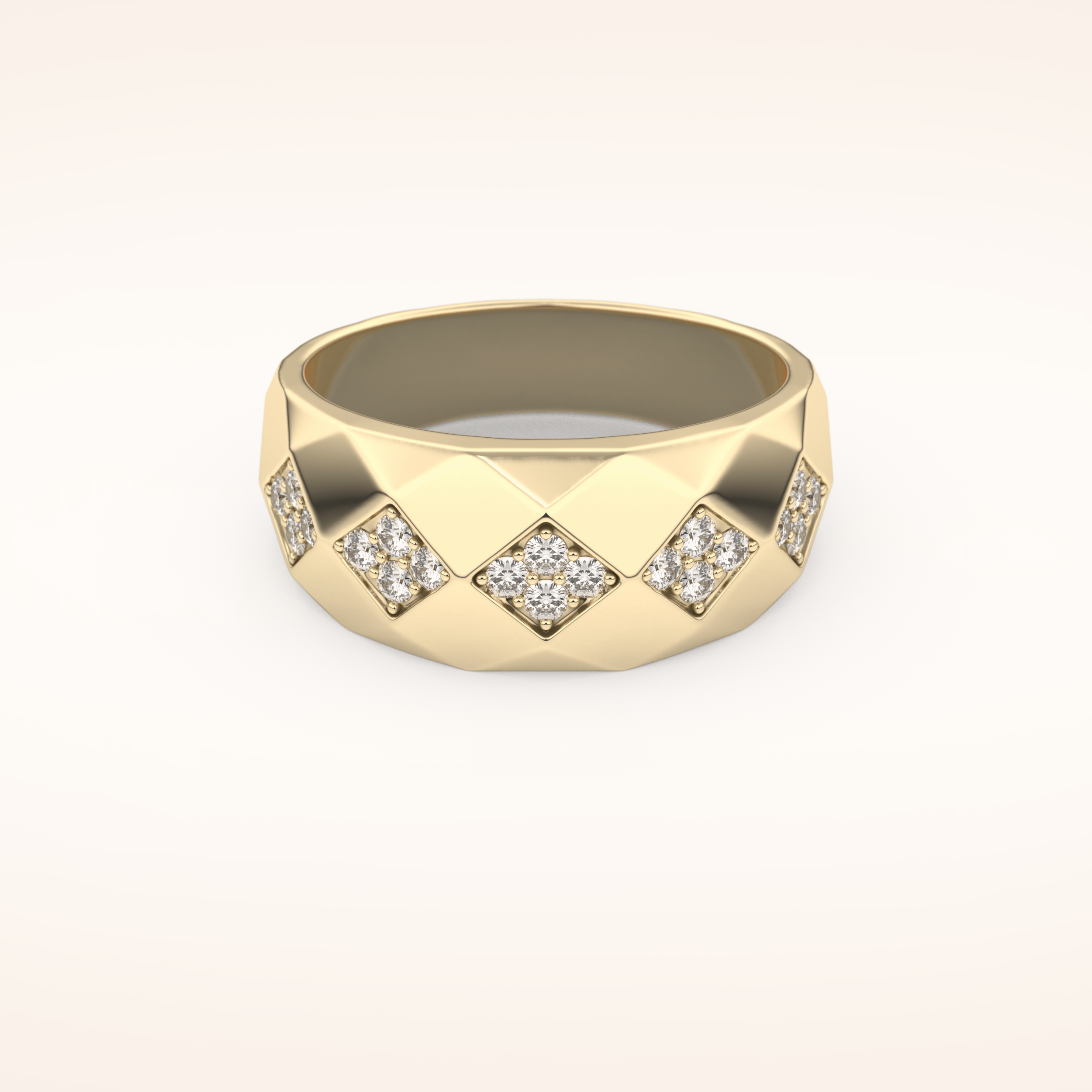 0.231 TCW Round Shaped Moissanite Multi Stone Men's Wedding Band