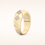 0.231 TCW Round Shaped Moissanite Multi Stone Men's Wedding Band