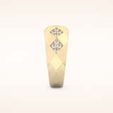 0.231 TCW Round Shaped Moissanite Multi Stone Men's Wedding Band