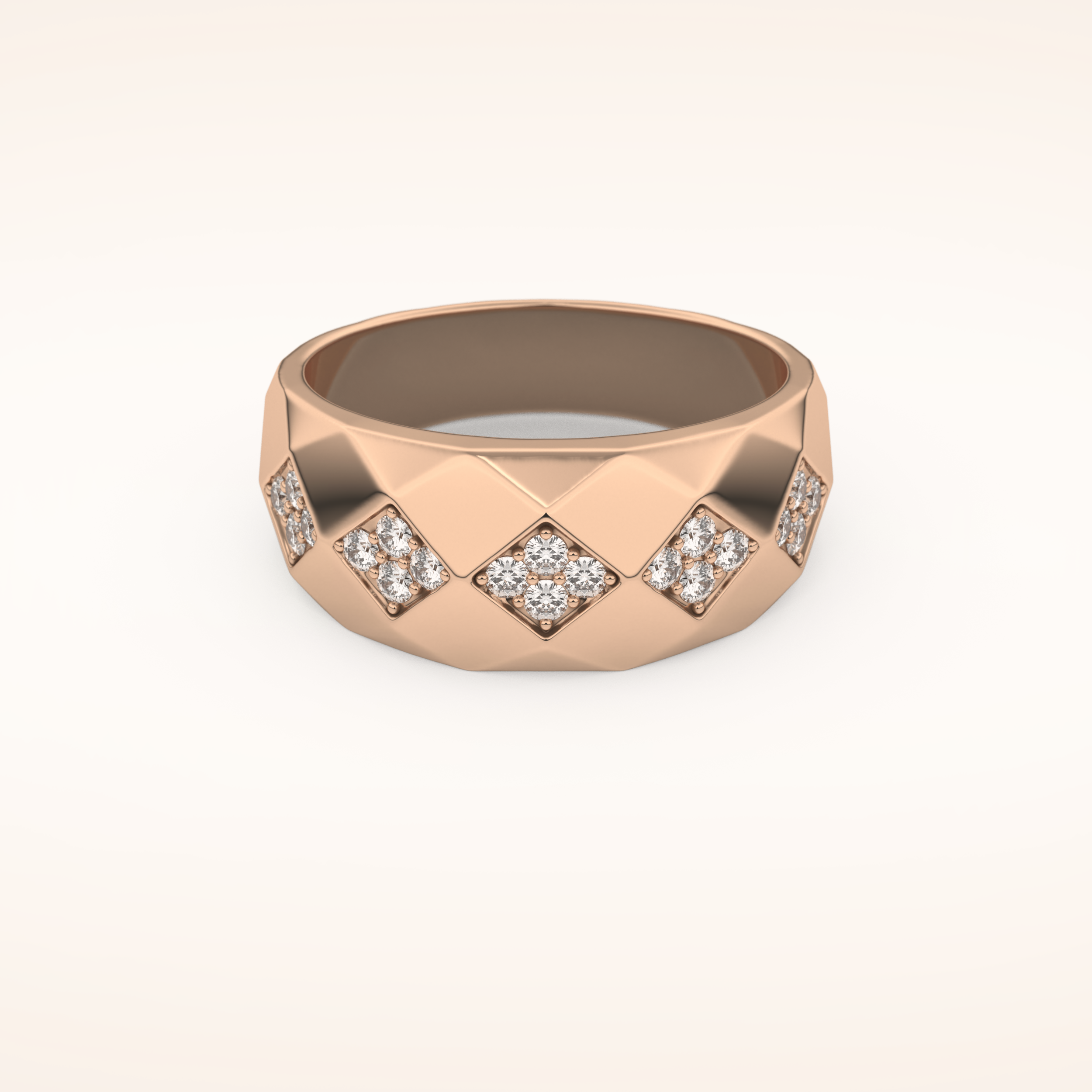 0.231 TCW Round Shaped Moissanite Multi Stone Men's Wedding Band
