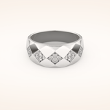 0.231 TCW Round Shaped Moissanite Multi Stone Men's Wedding Band