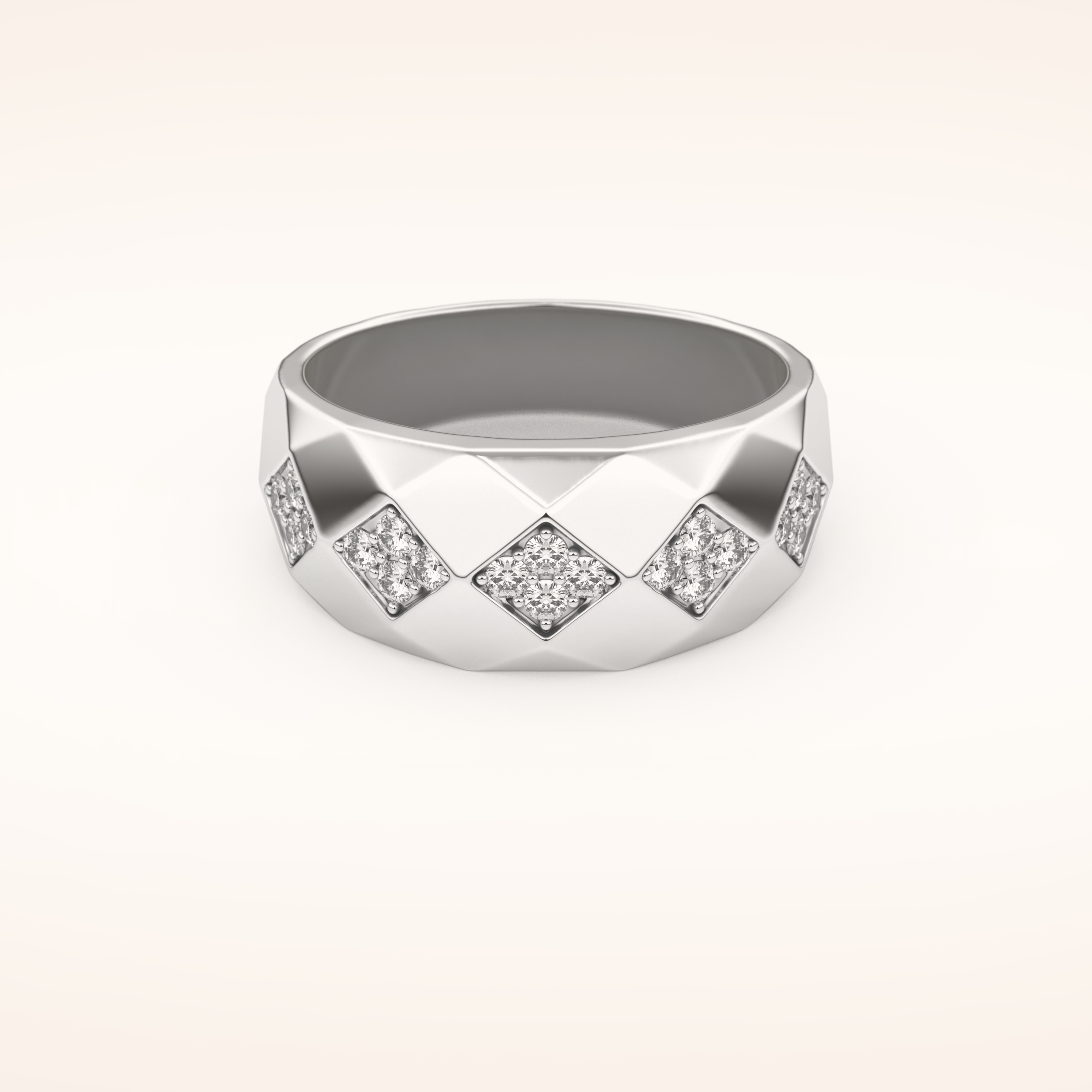 0.231 TCW Round Shaped Moissanite Multi Stone Men's Wedding Band
