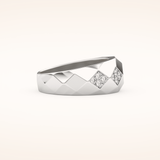 0.231 TCW Round Shaped Moissanite Multi Stone Men's Wedding Band