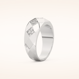 0.231 TCW Round Shaped Moissanite Multi Stone Men's Wedding Band
