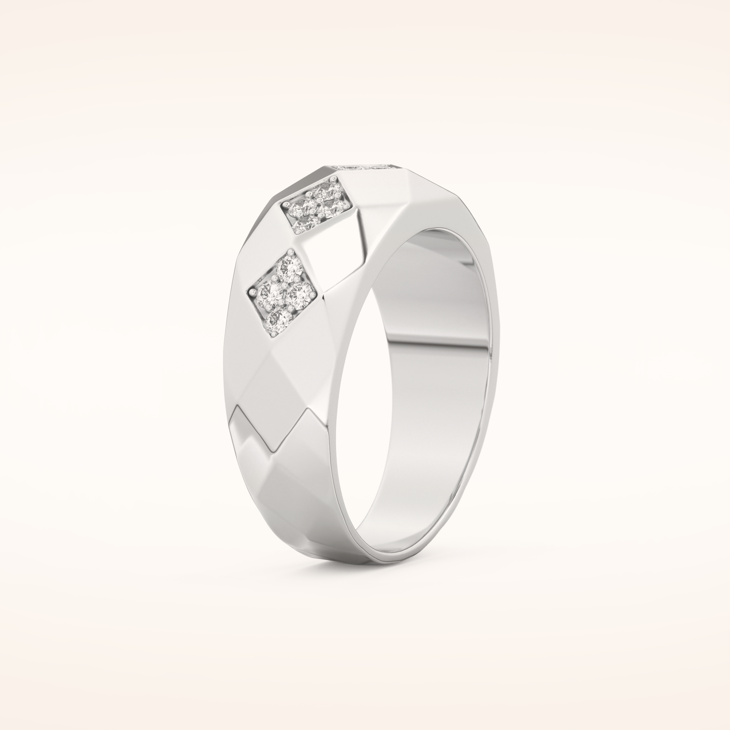 0.231 TCW Round Shaped Moissanite Multi Stone Men's Wedding Band