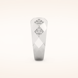 0.231 TCW Round Shaped Moissanite Multi Stone Men's Wedding Band