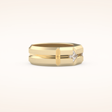 0.71 TCW Round Shaped Moissanite Three Stone Men's Wedding Band
